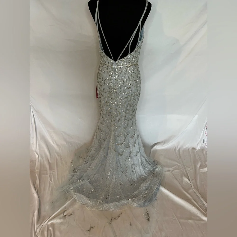 Gianni Binni | Light Blue beaded formal dress | Size 13 Juniors - Picture 3 of 6